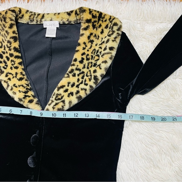 Y2K Charlotte Russe Faux Fur Trim Velvet Jacket Duster - Picture 6 of 10
